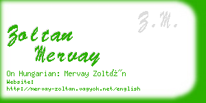 zoltan mervay business card